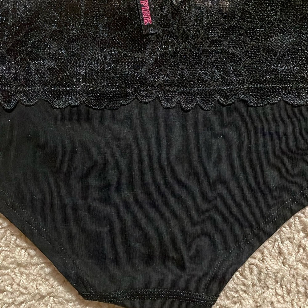 NWT PINK Victoria’s Secret Black Lace Extra Low Rise Hipster Panty - Picture 9 of 12